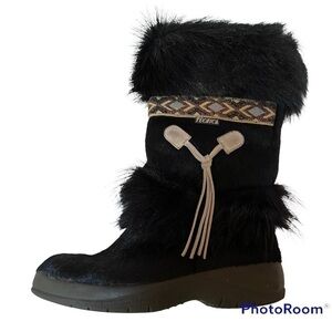 Técnica Mid-Calf Pony-hair Boots in Black Size 7.5